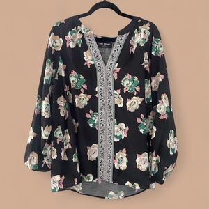 Lane Bryant V Neck Floral Blouse